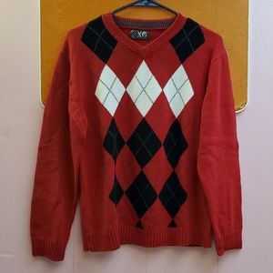 XG Boys Argyle sweater. Size L